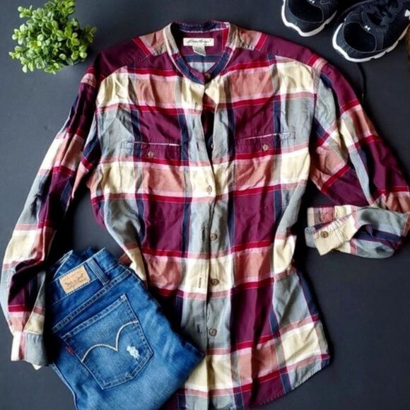 Eddie Bauer Soft Plaid Shirt - Picture 1 of 8